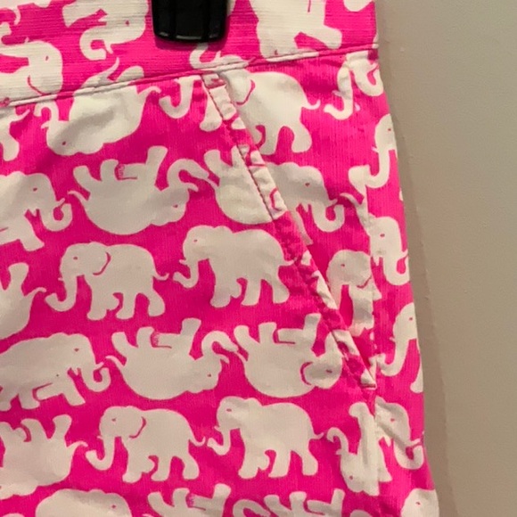 Lilly Pulitzer buttercup Pink Tusk in Sun Elephant Scalloped Hem shorts size 2 - Picture 3 of 8